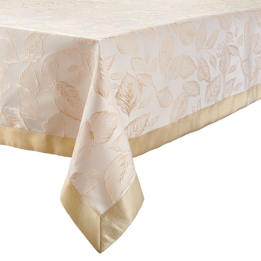 Obrus beżowy 140 x 260 cm CORNELIA