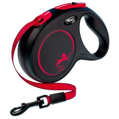 Smycz FLEXI New Classic M (5 m - 25 kg) Czarno-czerwony
