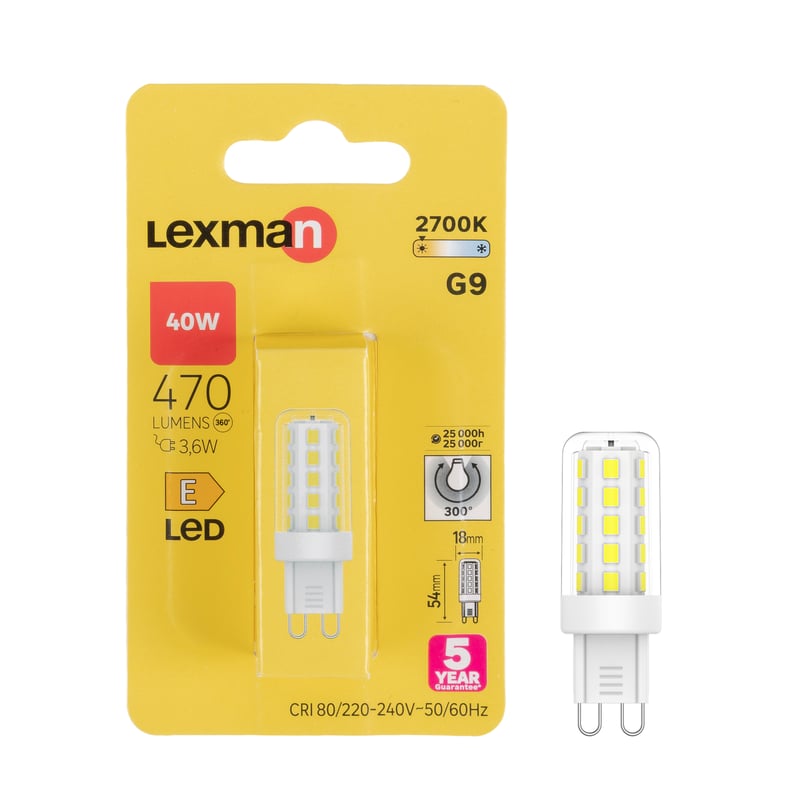 Żarówka LED G9 3.6 W 470 lm Ciepła biel Lexman