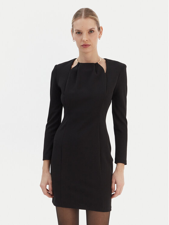 Rinascimento Sukienka koktajlowa CFC0126529003 Czarny Slim Fit
