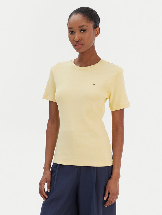 Tommy Hilfiger T-Shirt New Cody WW0WW40587 Żółty Slim Fit