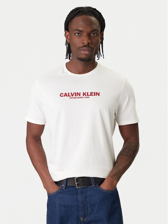 Calvin Klein T-Shirt 30s Graphic LV04RE820G Biały Regular Fit