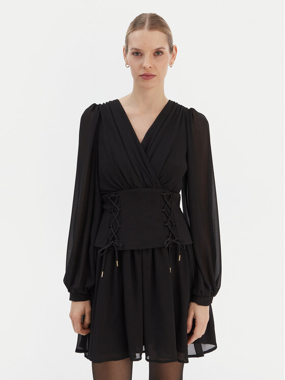 Rinascimento Sukienka koktajlowa CFC0126603003 Czarny Regular Fit