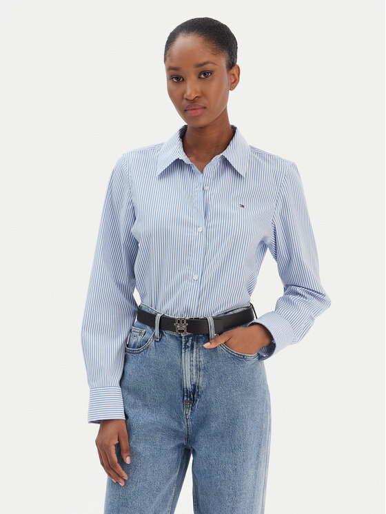 Tommy Hilfiger Koszula Ess WW0WW47169 Niebieski Regular Fit