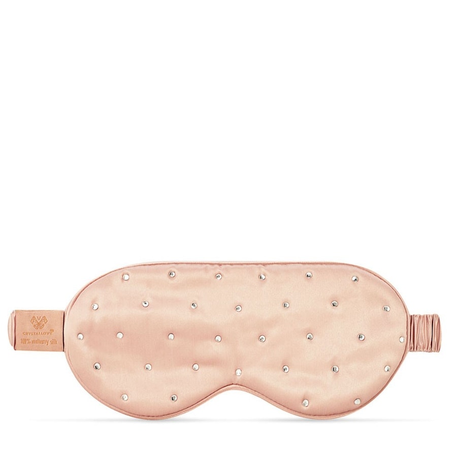Crystallove Opaska na oczy z jedwabiu z kryształkami – rose gold Maski do spania, spraye do poduszek i inne 1 ct