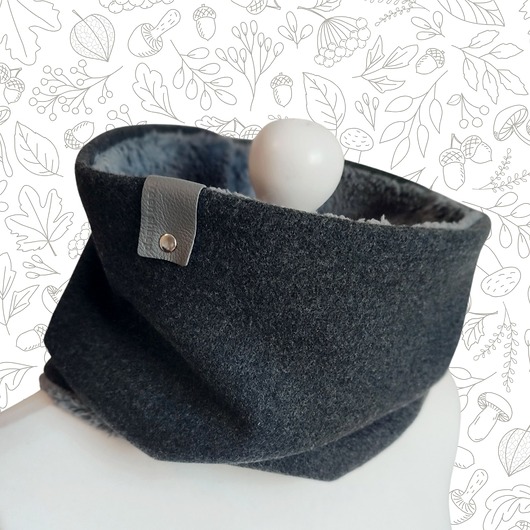 Komin wełna- ciepły grafitowy