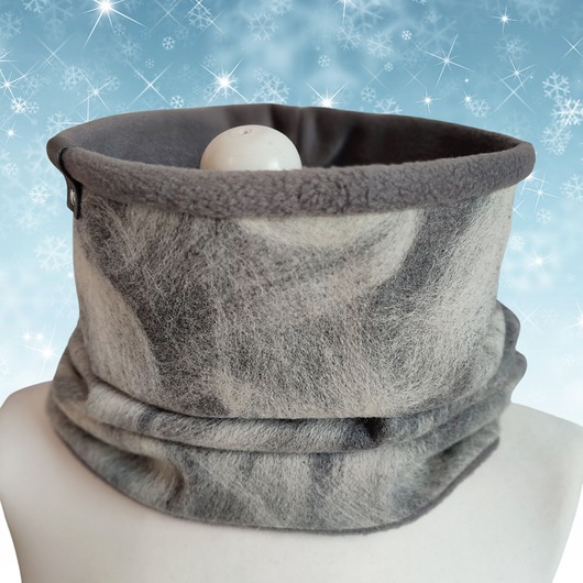 Komin szara wełna - czesanka wełniana