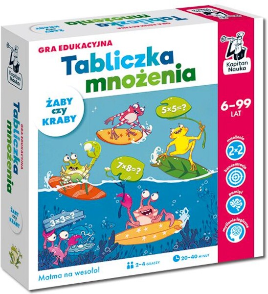 Gra edukacyjna Tabliczka mnożenia. Żaby czy kraby. Kapitan Nauka