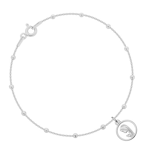 Bransoletka srebrna z Matką Boską Fatimską