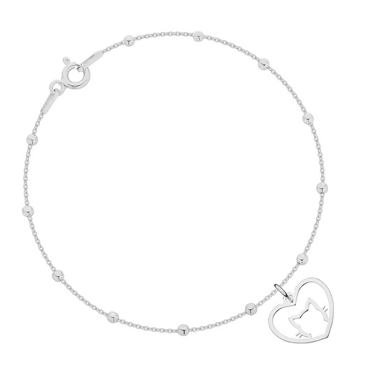 Bransoletka srebrna z kotkiem w sercu