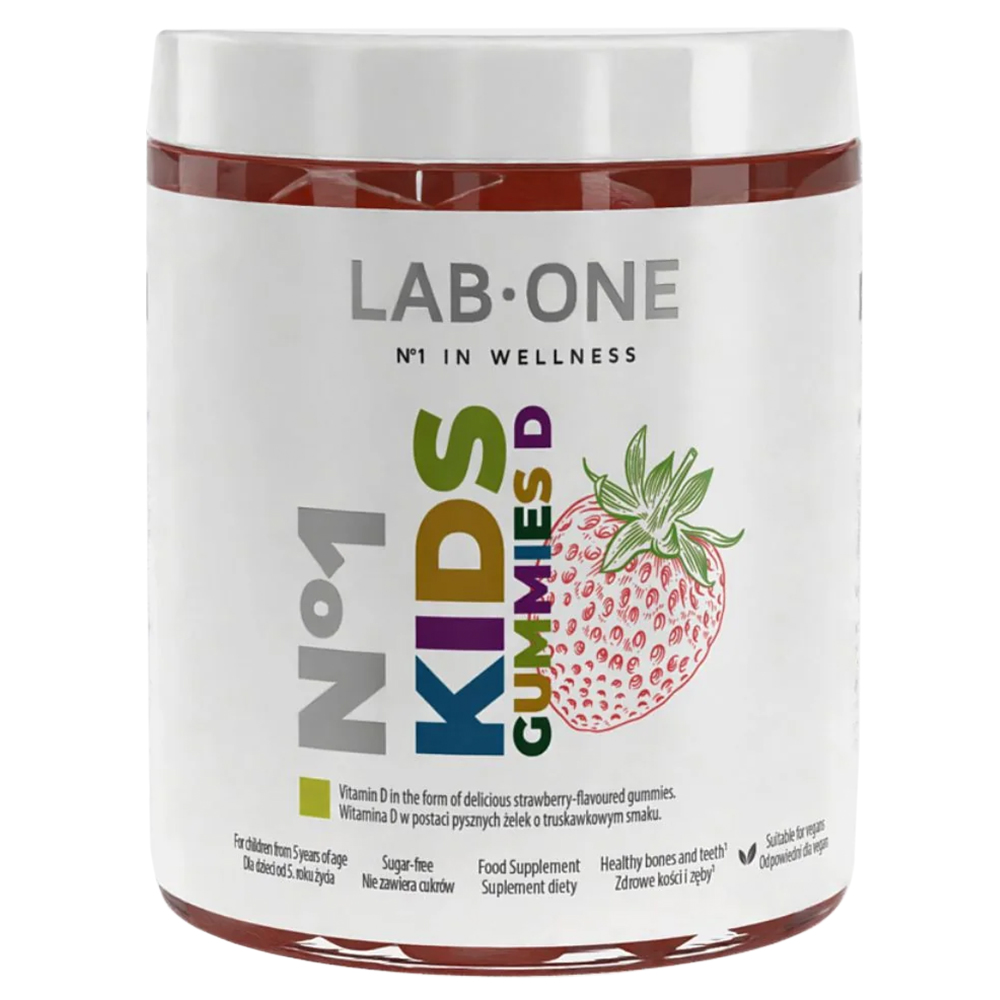 Lab One No 1 KidsGummies D, żelki, smak truskawkowy, 60 sztuk