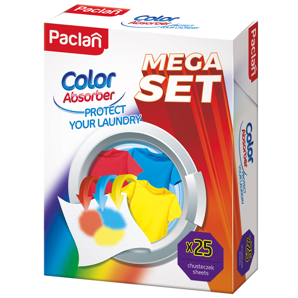 Paclan Silver Space Color Absorbent, chusteczki wyłapujące kolor, 25 sztuk