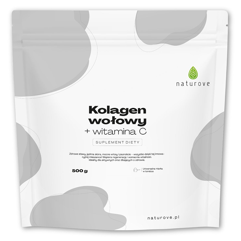 Naturove Kolagen Wołowy z Witaminą C, proszek, 500 g