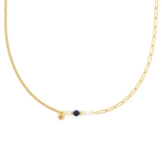 Bestseller! Naszyjnik z Cytrynem i Nocą Kairu Pozłacana stal szlachetna