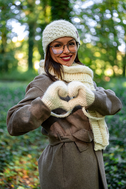 Rękawiczki MERINO Beżowy ecru
