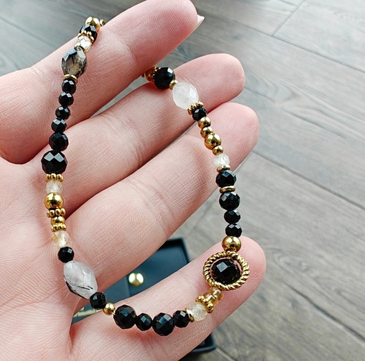 Bransoletka turmalin cytryn kryształ