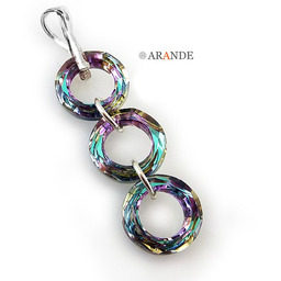 Kryształy Przepiękny Wisiorek Vitrail Rings