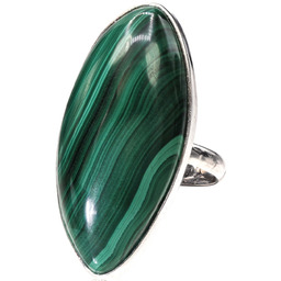 Malachit Wyjątkowy Pierścionek Srebro R10-26 Certyfikat Unikat