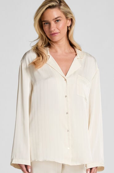 Hunkemöller Kurtka satynowa w prążki Biały