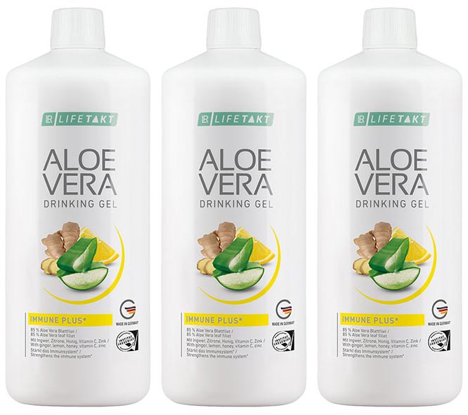 Aloes żel do picia imbir miód cytryna LR Lifetakt Immune Plus 1000ml trójpak Aloe Vera Aloe Vera Drinking Gel Immune Plus 1000ml trójpak