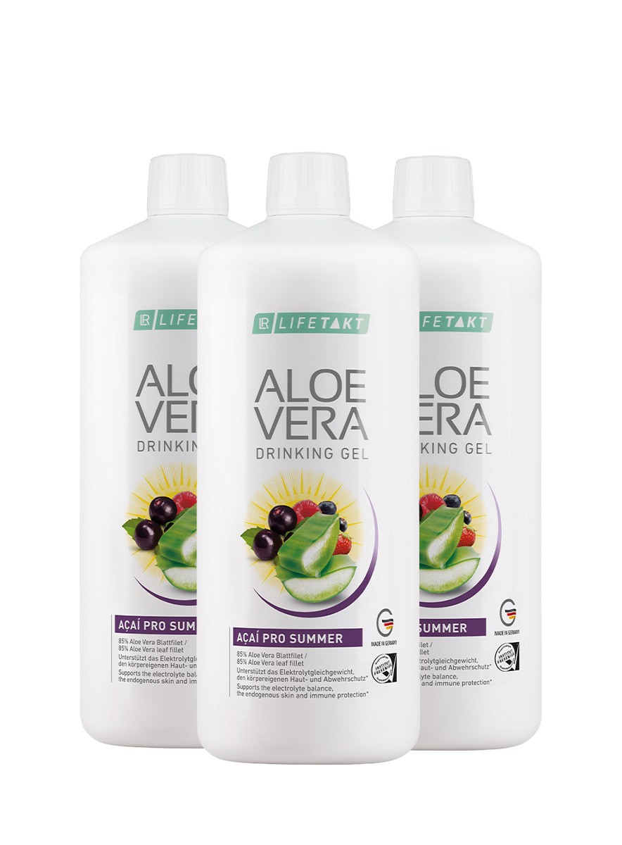 LR Aloe Vera Drinking Gel Acai Pro Summer Suplement Diety w Płynie Trójpak (3x1l)
