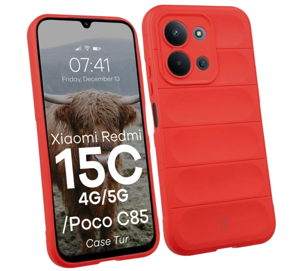Bizon Pancerne Tur do Xiaomi Redmi 15C 4G/5G/Poco C85 Czerwony
