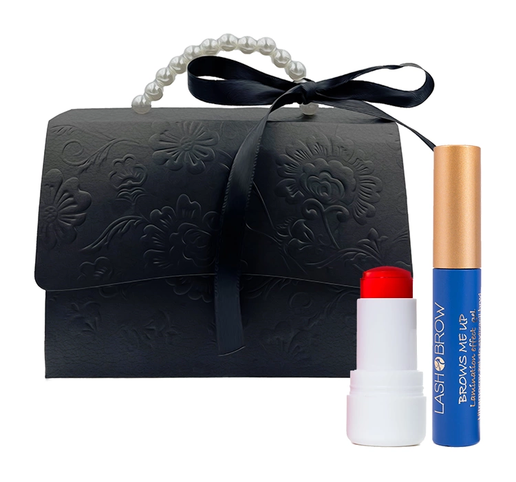 Lash Brow zestaw prezentowy kosmetyków do makijażu w pudełeczku w kształcie torebki żel do brwi Light Brow 10 ml + tint w sztyfcie Tropical Coral 5 g