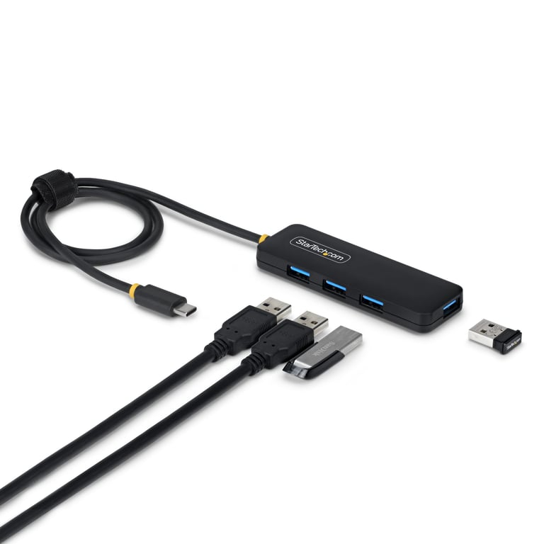 StarTech H5C4A-USB-HUB-2 huby i koncentratory USB 3.2 Gen 1 (3.1 Gen 1) Type-C 5000 Mbit/s Czarny