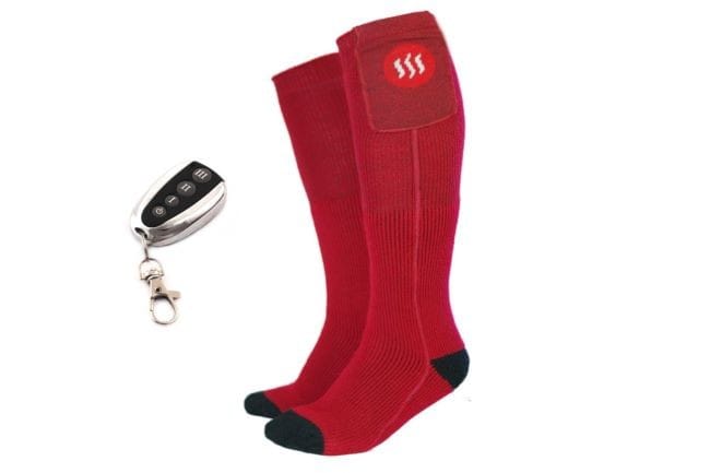 Glovii Ogrzewane skarpetki z pilotem, rozmiar 35-40, czerwone GQ3M