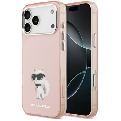 Etui KARL LAGERFELD IML Aquarelle Choupette & Logo MagSafe do Apple iPhone 17 Pro Różowy