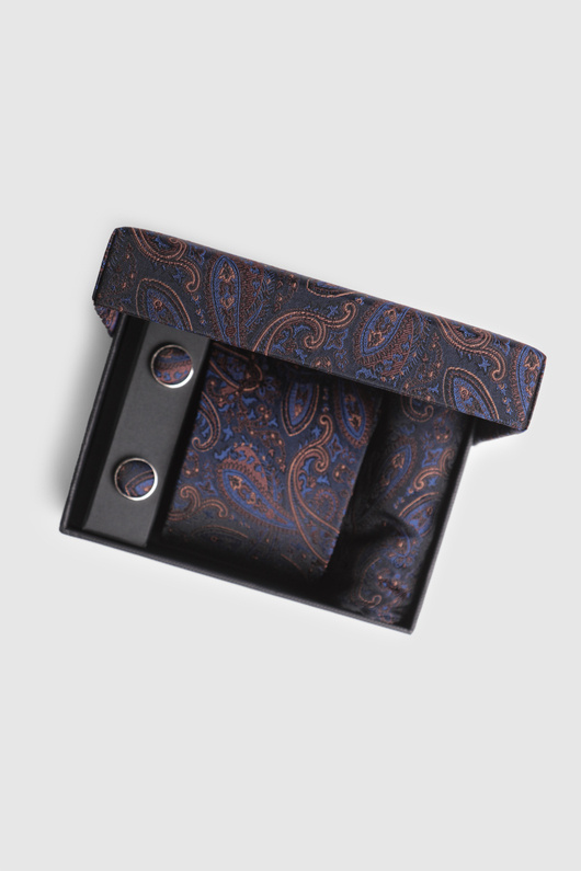 Zestaw krawat z poszetką i spinkami 00001A81PXA