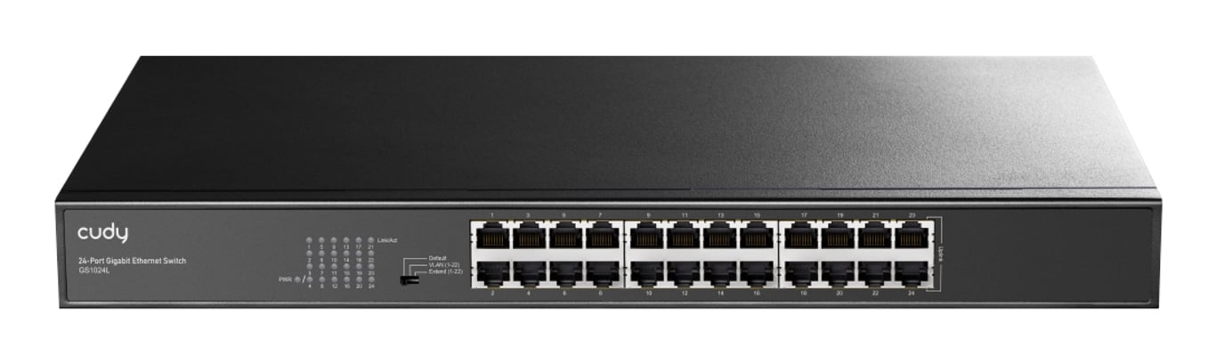 Cudy GS1024L łącza sieciowe Gigabit Ethernet (10/100/1000) 1U Czarny