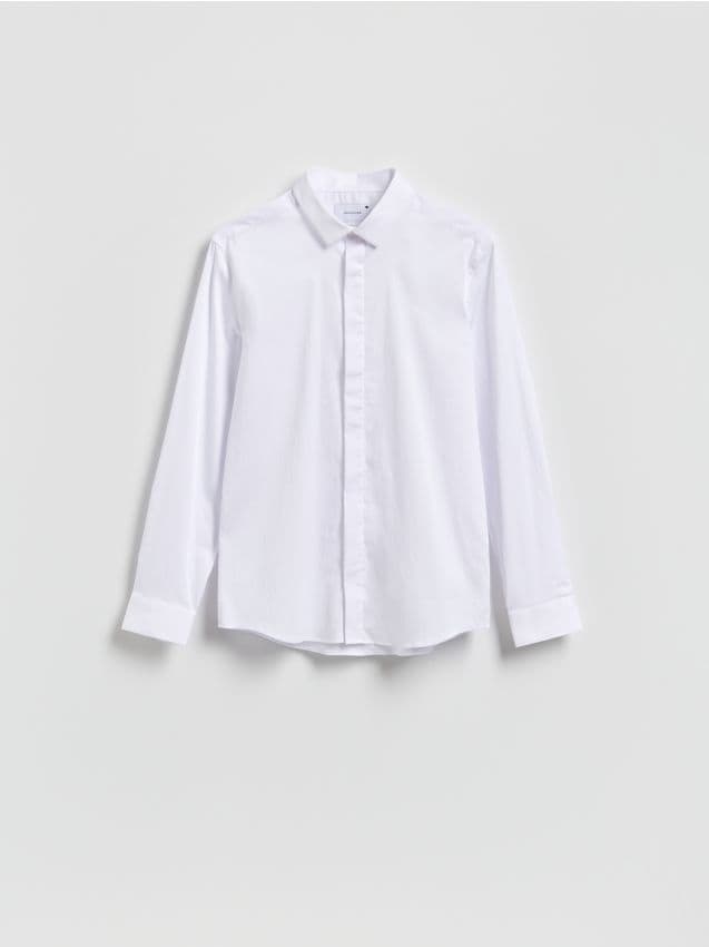 Reserved - Gładka koszula super slim fit - biały