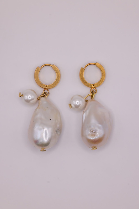 ROMEO kolczyki perły baroque złote