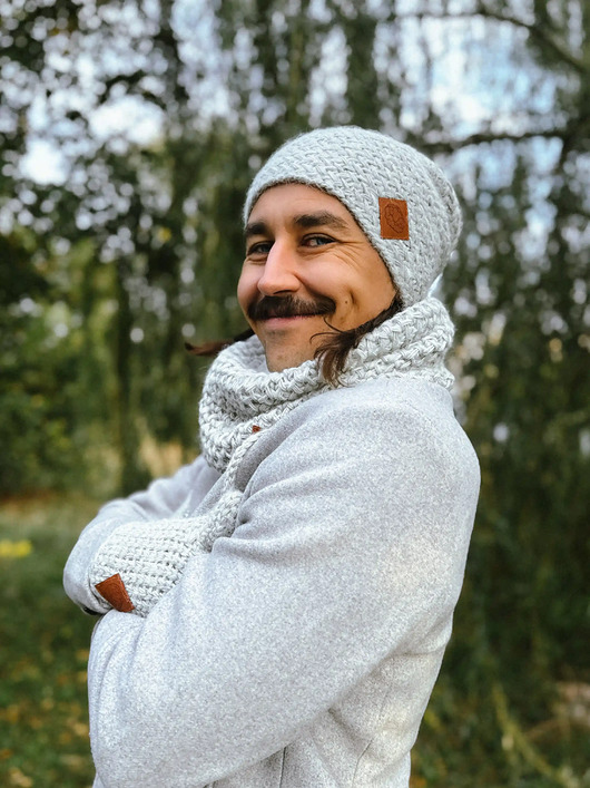 Męska czapka MERINO Explorer Wybielony szary