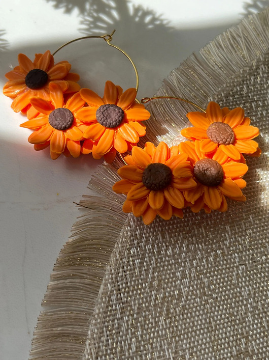 Kolczyki słoneczniki handmade