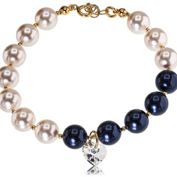 Perły Kryształy Bransoletka Złote Srebro Certyfikat