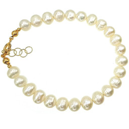 Naturalne Perły Piękna Bransoletka Złote Srebro