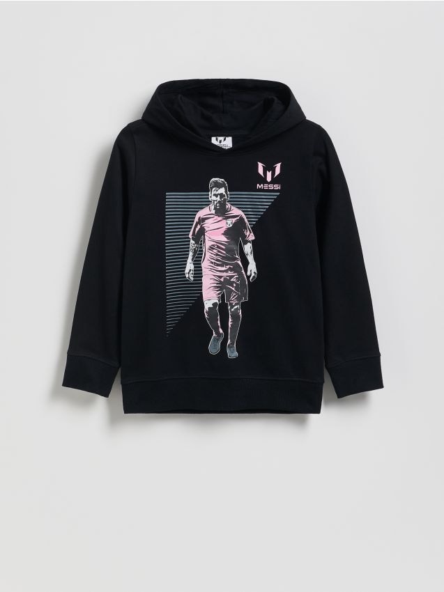 Reserved - Bluza z kapturem Messi - czarny