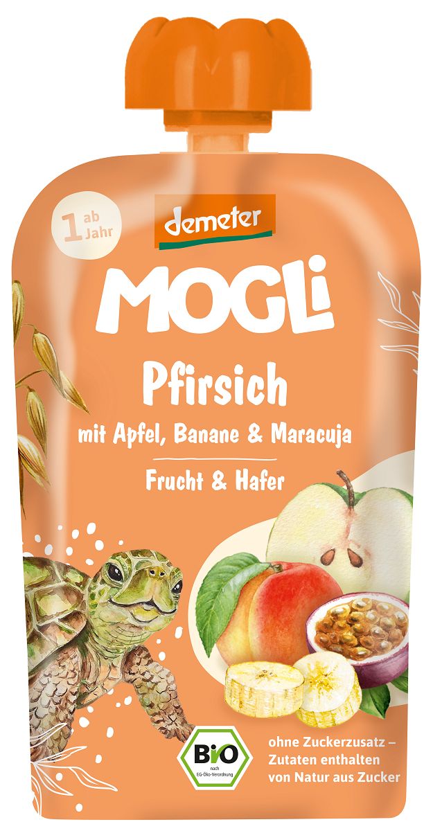 Mogli Mus jabłko - brzoskwinia - banan - marakuja - owies od 1 roku demeter 100 g Bio - jedzenie