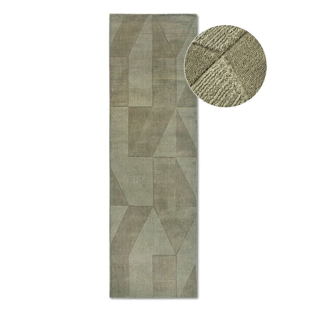 Zielony wełniany chodnik tkany ręcznie 80x250 cm Ursule – Villeroy&Boch