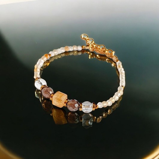 DOBROBYT - amulet - cytryn,kwarc dymny,k.górski - z zapięciem