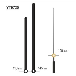 Komplet wskazówek zegarowych czarne /9725