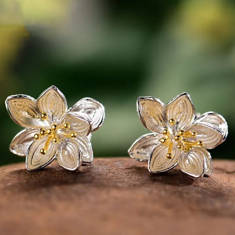 Kolczyki Srebrne - KOLCZYKI KWIAT LOTOSU