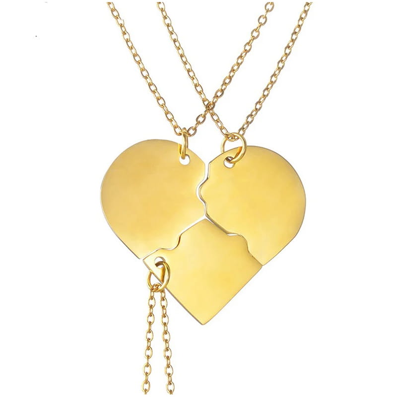 Złoty Naszyjnik - 3 Szt. ŁAŃCUSZEK DLA PRZYJACIÓŁEK