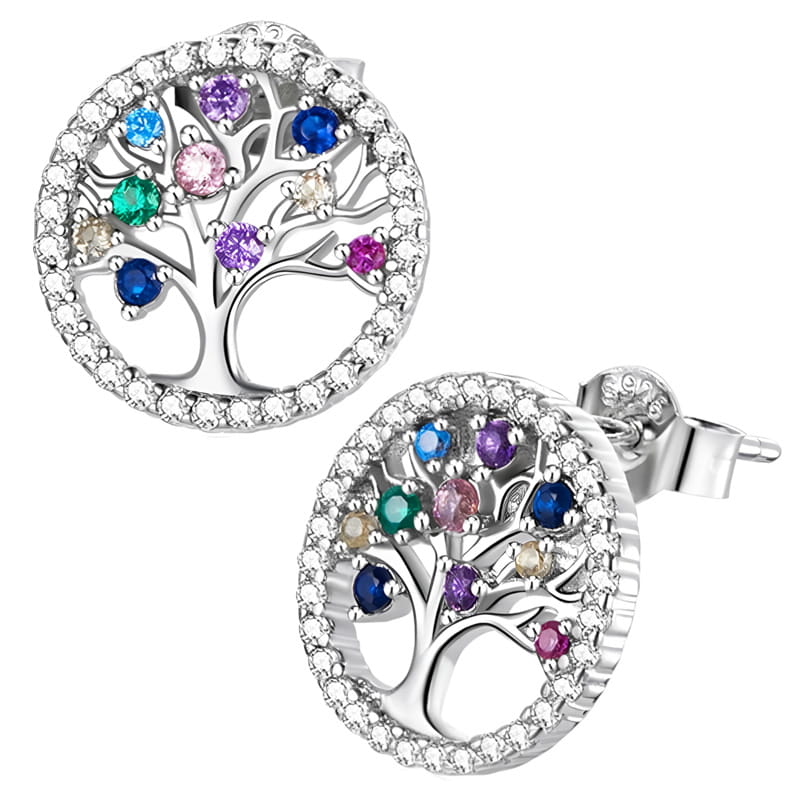 Kolczyki Srebrne - KOLCZYKI DRZEWO ŻYCIA