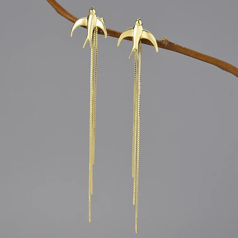 Kolczyki Złote - KOLCZYKI JASKÓŁKA