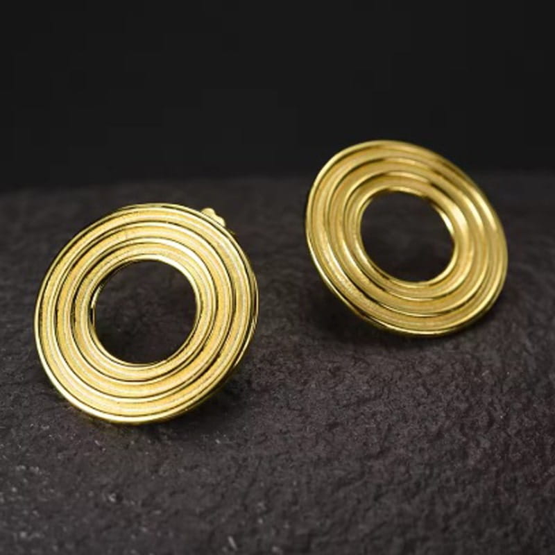 Kolczyki ZŁote - KOLCZYKI OKRĄGŁE VINTAGE