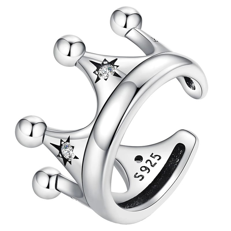 Kolczyk Srebrny - KOLCZYK NAUSZNICA KORONA