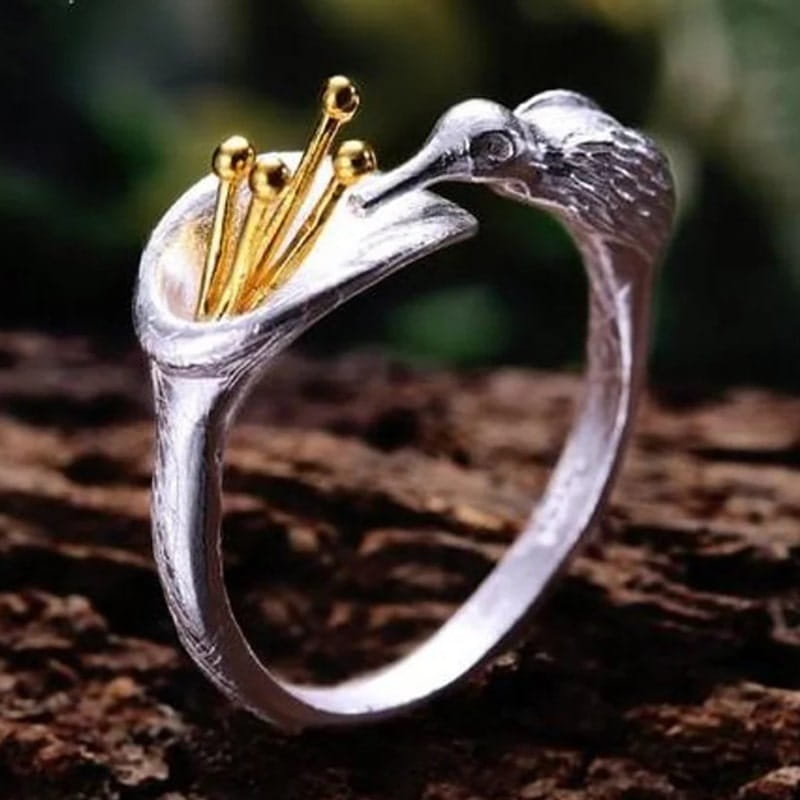 Pierścionek Srebrny - PIERŚCIONEK LILIA KOLIBER